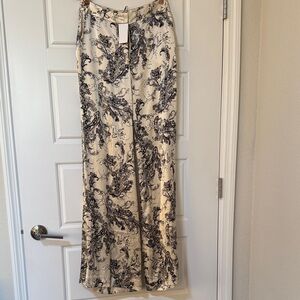 L'AGENCE Cream and Black Straight Leg Pants